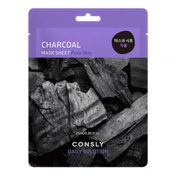 Consly Очищающая тканевая маска с древесным углём Daily Solution Charcoal Mask Sheet CnYGbxo4jHupkabAMng0n0 - фото 19217