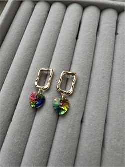 Серьги с кристаллами SW (сердце) золотистое покрытие 24k SLQKLQNfgQ-nqZAFH0VIK0