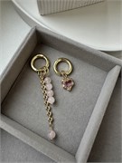 Серьги-Конго розовый кварц, цепочка +подвеска с фианитами (покрытие 24к) l4Z1qorrjFgx3pYtLZUqV1