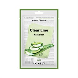 Consly Тканевая маска увлажняющая с экстрактом алоэ Clear Line Korean Classics Aloe Mask Sheet (25 мл) CF170Ul-jtvqTDIzXHOZI0