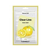 Consly Тканевая маска освежающая с экстрактом юдзу Clear Line Nature Gift Yuja Mask Sheet (25 мл) 78JKe9k8ghgrsmMKewVW03