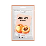 Consly Тканевая маска увлажняющая с экстрактом персика Clear Line Nature Gift Peach Mask Sheet (25 мл) GO4j3JJngJIBuTu7Is1Tf1